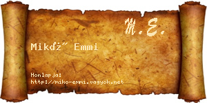 Mikó Emmi névjegykártya